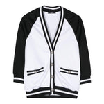 BALMAIN cardigan bicolore con profili in contrasto Bianco/nero per Bambino BU4A40 BIANCO/NERO BALMAIN 