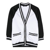BALMAIN cardigan bicolore con profili in contrasto Bianco/nero per Bambino BU4A40 BIANCO/NERO BALMAIN 