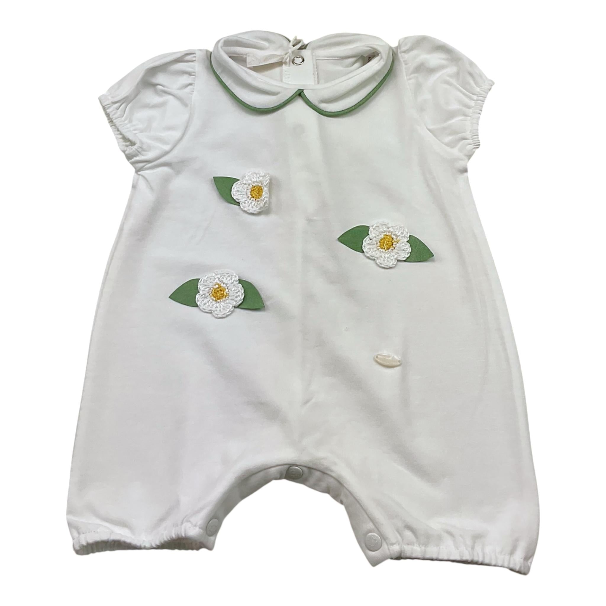 Ninnaoh Pagliaccetto Tinta Unita con Applicazioni per Neonata E25P54 BIANCO NINNAOH 