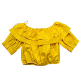 Naida Camicia Mezza Manica Tinta Unita per Bambina NACA152 GIALLO NAIDA 