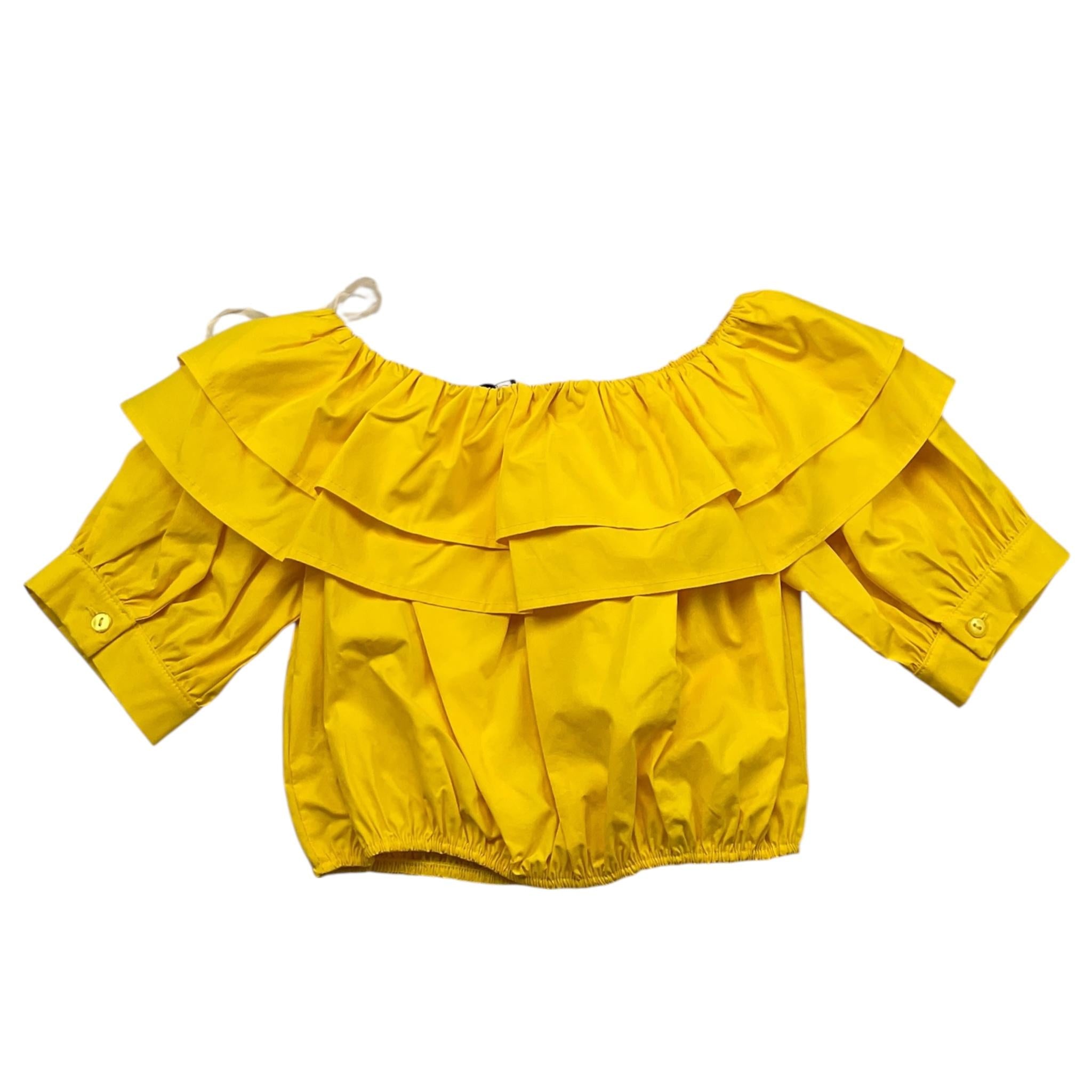 Naida Camicia Mezza Manica Tinta Unita per Bambina NACA152 GIALLO NAIDA 