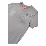 DIESEL t-shirt girocollo tinta unita con applicazioni Grigio per Bambino J01963 GRIGIO DIESEL 