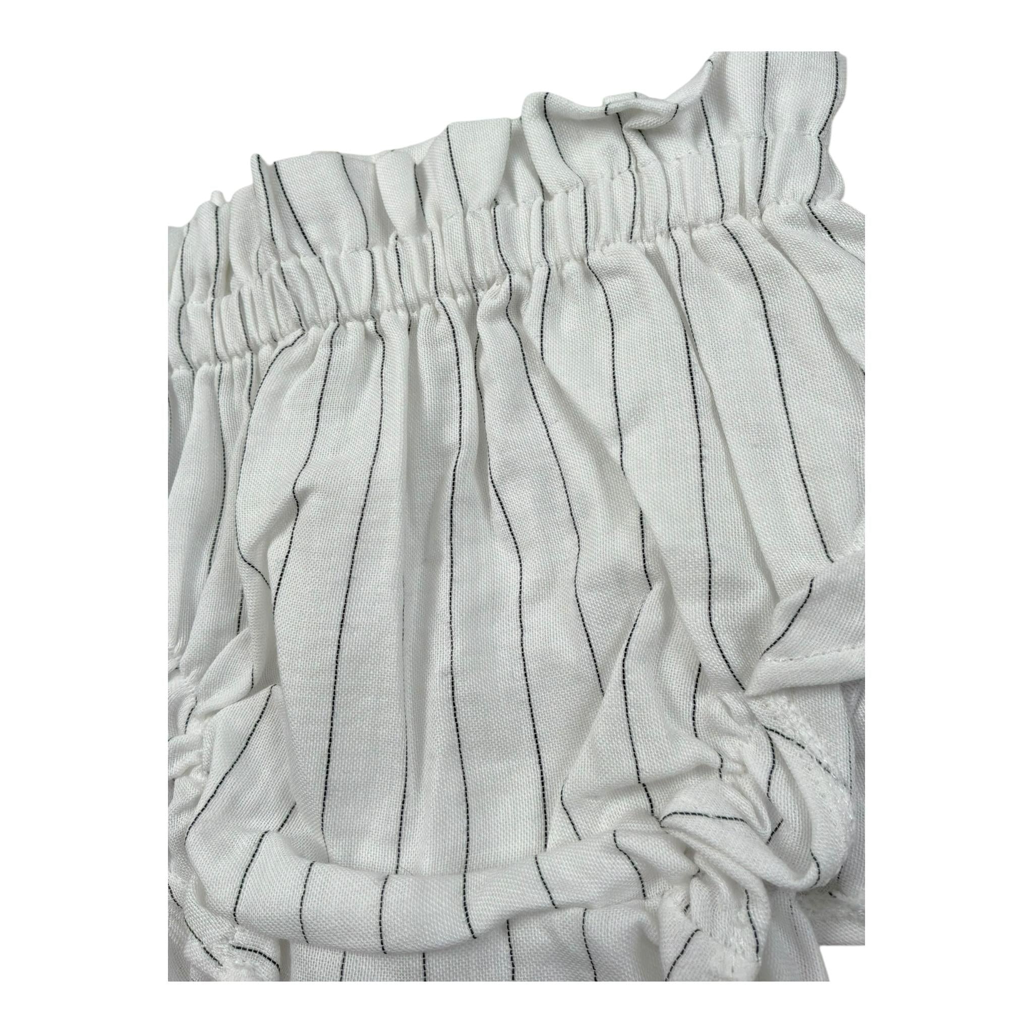 Petit Indi Coulotte Bicolore con Fantasia A Righe per Neonata COULBI BIANCO PETIT INDI 