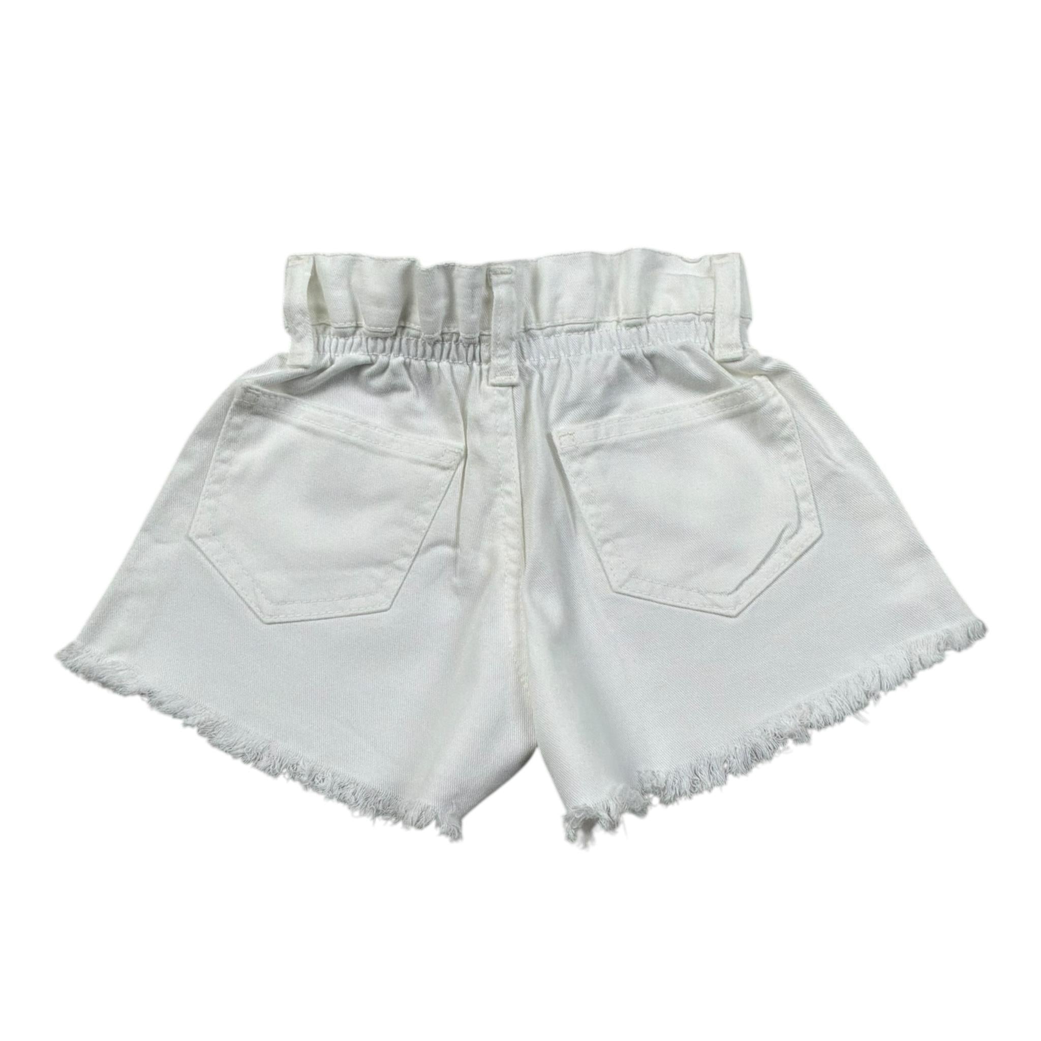 M+E' Short In Denim Tinta Unita con Elastico In Vita per Neonata UE1696N BIANCO M+E' 