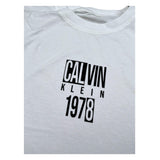 Calvin Klein T-Shirt Girocollo Tinta Unita con Stampa per Bambino IB0IB02456X BIANCO CALVIN KLEIN 