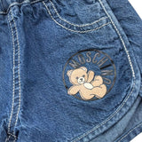 Moschino Short In Denim Tinta Unita con Elastico In Vita per Neonata MUQ01O BLU MOSCHINO 