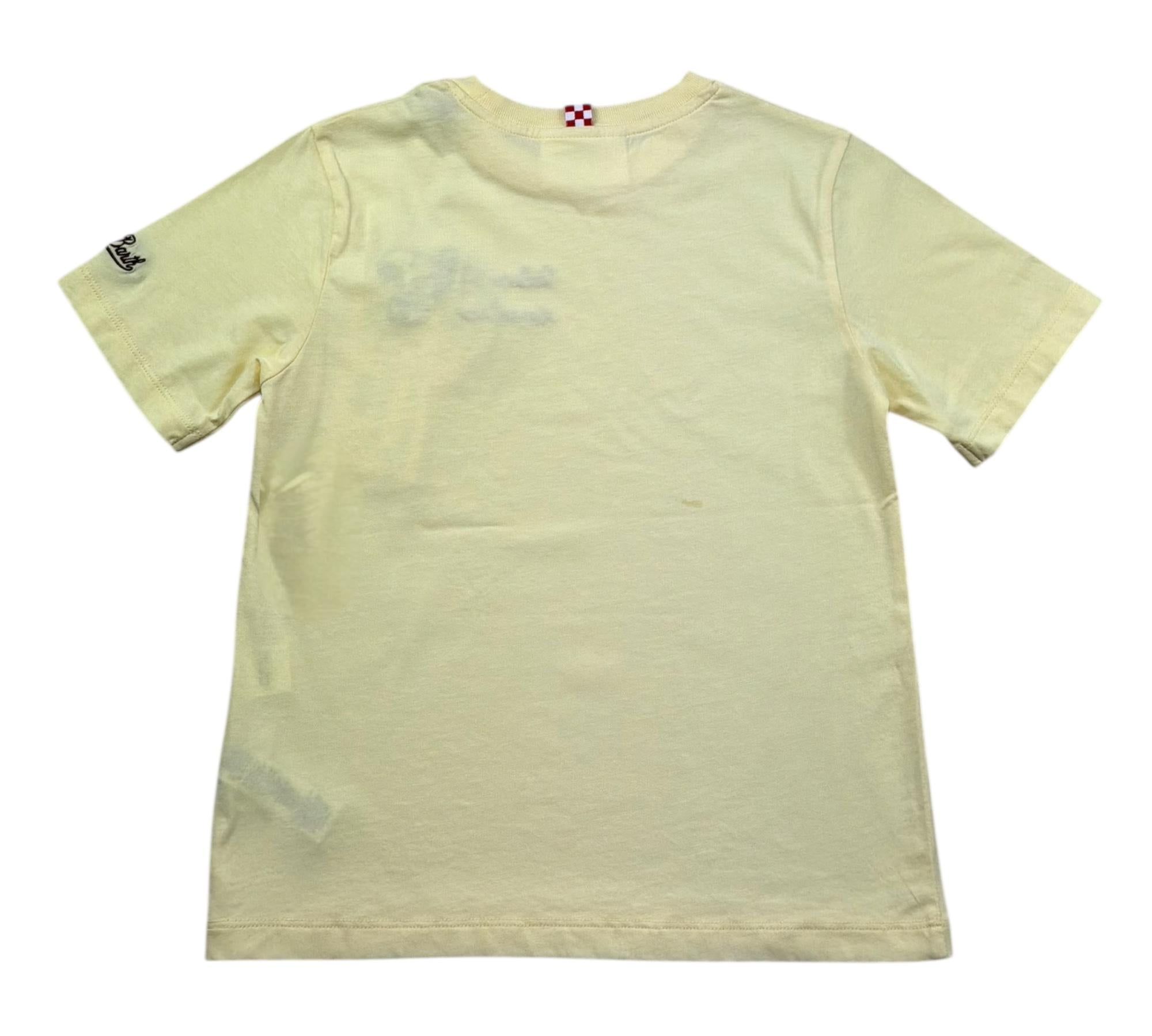 Saint Barth T-Shirt Girocollo Tinta Unita con Stampa per Bambino POT0002010 GIALLO SAINT BARTH 