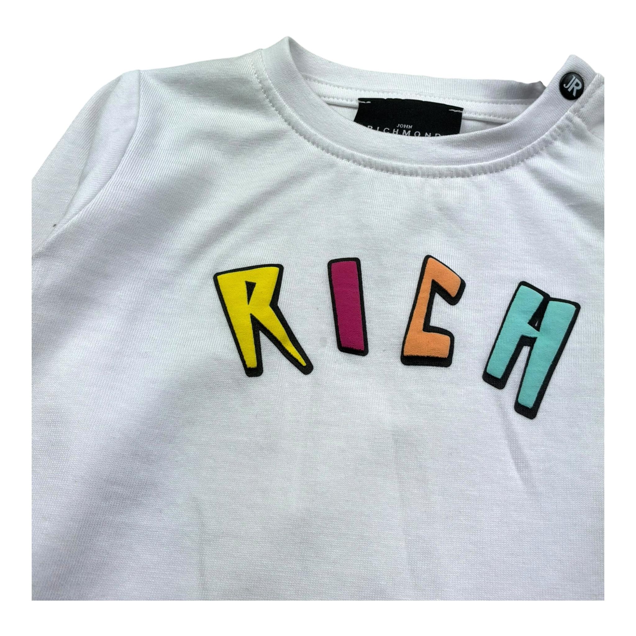 John Richmond Shirt Girocollo Tinta Unita con Logo per Neonata RIP26095TS BIANCO JOHN RICHMOND 