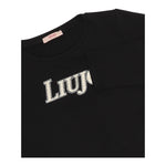 Liu Jo Shirt Girocollo Tinta Unita con Logo per Bambina GF4158 NERO LIU JO 