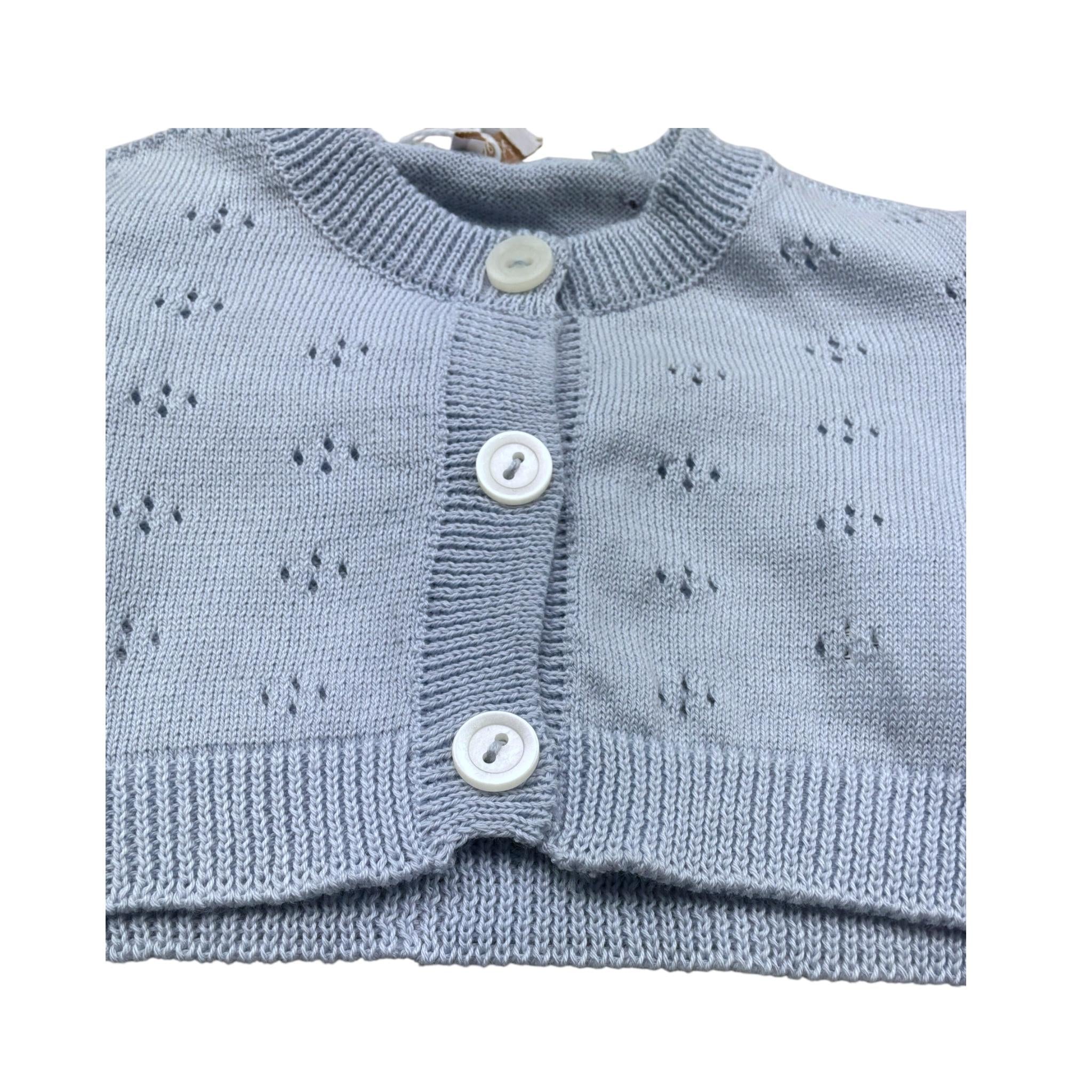 Le Bebe Coprispalle Tinta Unita con Trafori per Neonata LBG6406 AZZURRO LE BEBE 