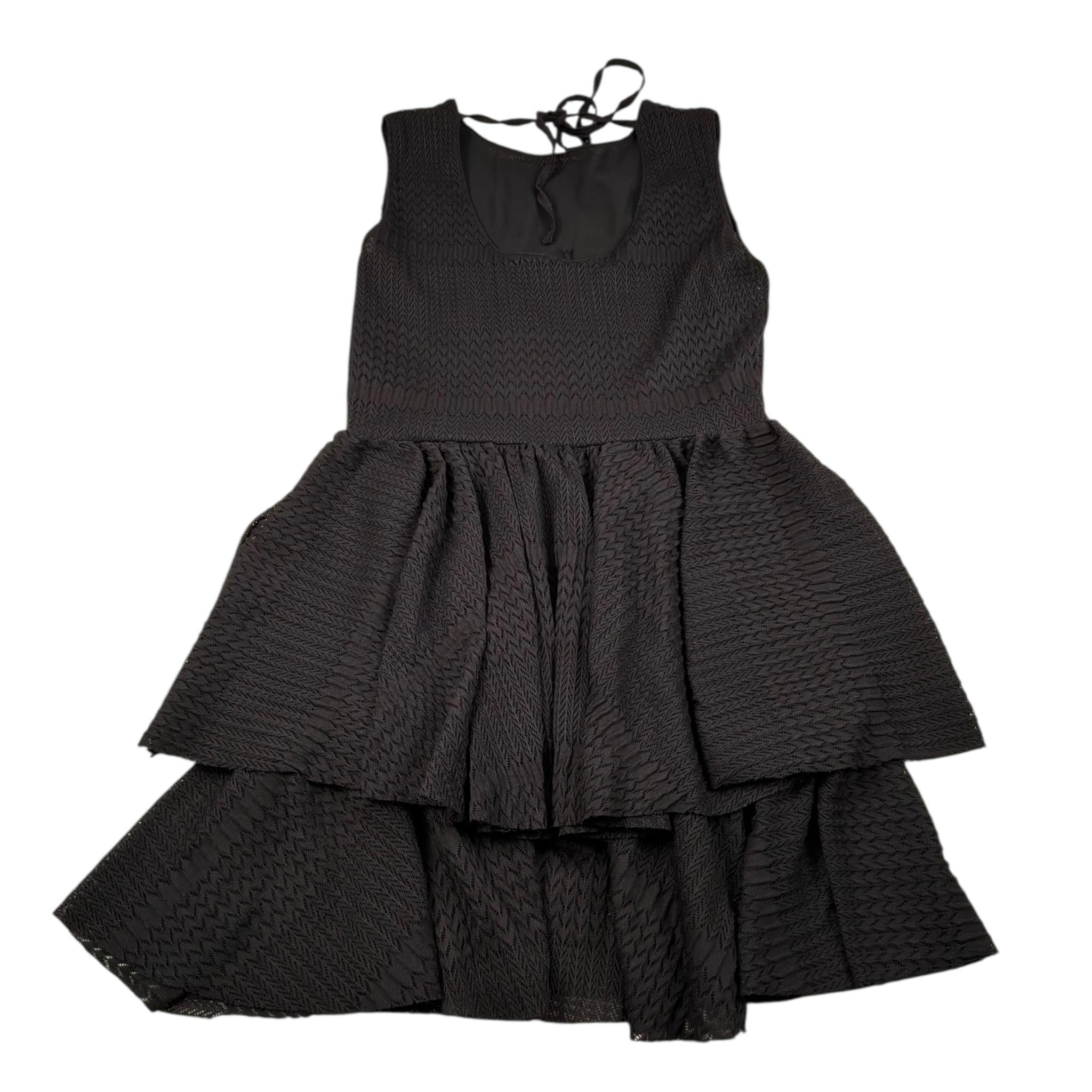 Gaelle Abito Giromanica Tinta Unita con Trafori per Bambina 2746V00398 NERO GAELLE 