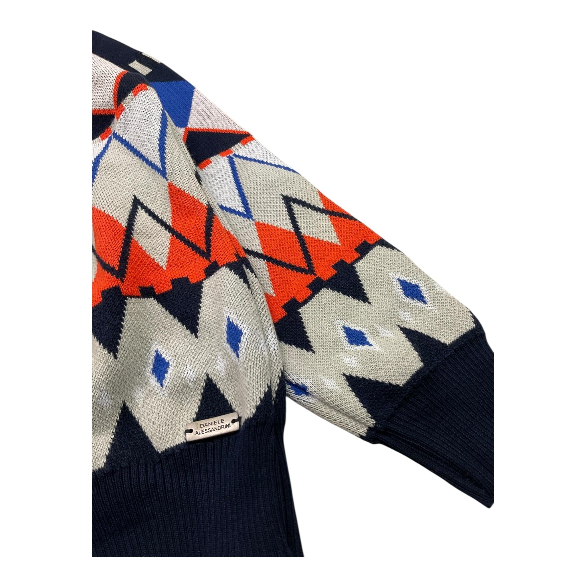 DANIELE ALESSANDRINI cardigan tinta unita con fantasia astratta Blu per Bambino 1231W00039 BLU DANIELE ALESSANDRINI 