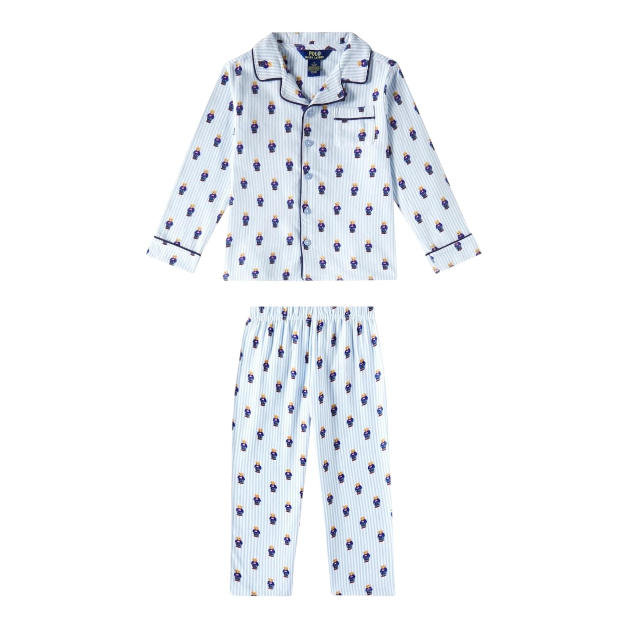 Ralph Lauren Completo 2 Pezzi Pigiama Shirt-Pantalone per Bambina 4P0143 AZZURRO RALPH LAUREN 