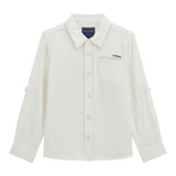 Guess Camicia Tinta Unita con Logo per Bambino N5GH00WFBT0 PANNA GUESS 