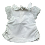 Le Bebe T-Shirt con Colletto Tinta Unita con Maniche Ricamate per Neonata LBG6323 BIANCO LE BEBE 