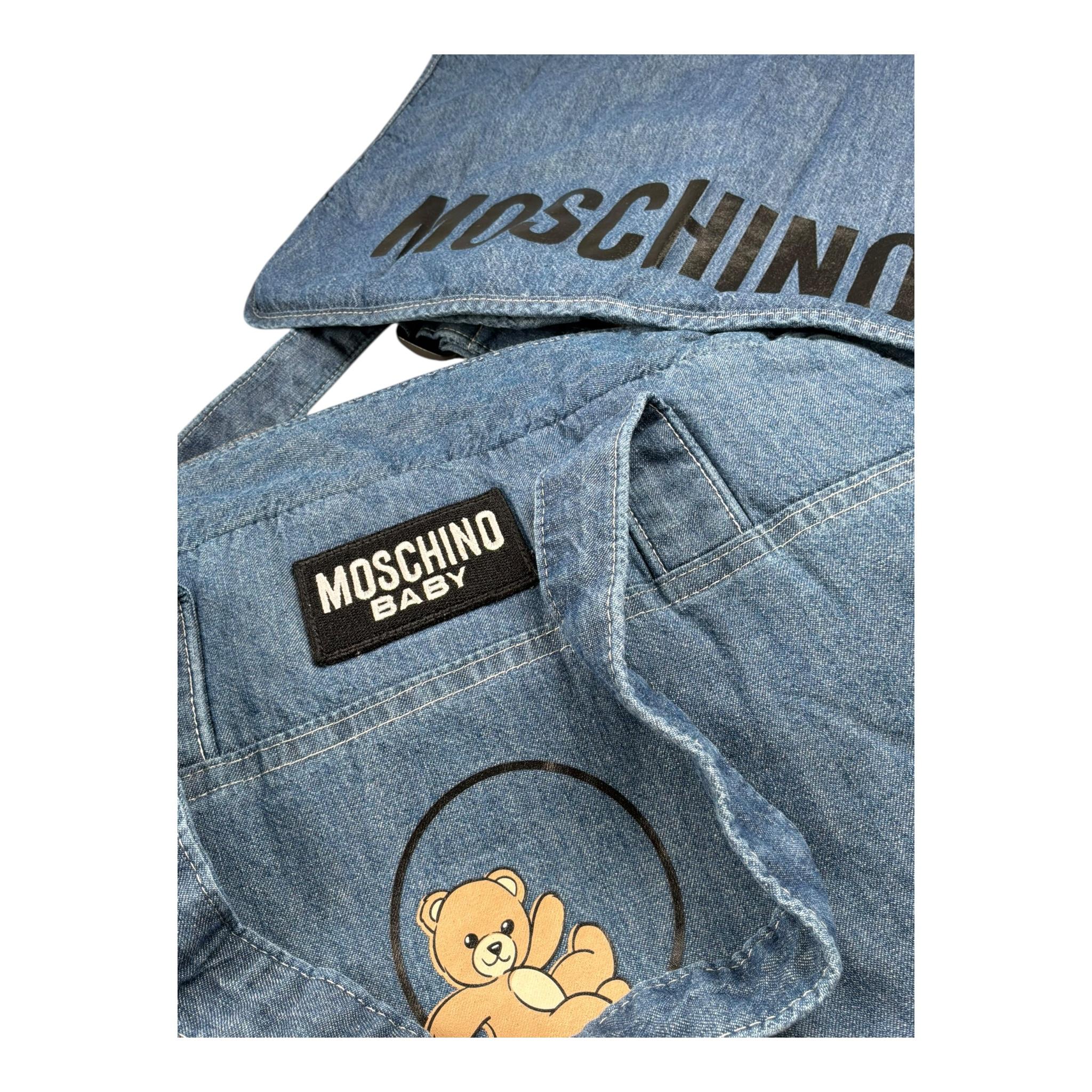 Moschino Borsa per Cambio con Fasciatoio In Denim per Neonata MUX05P BLU MOSCHINO 