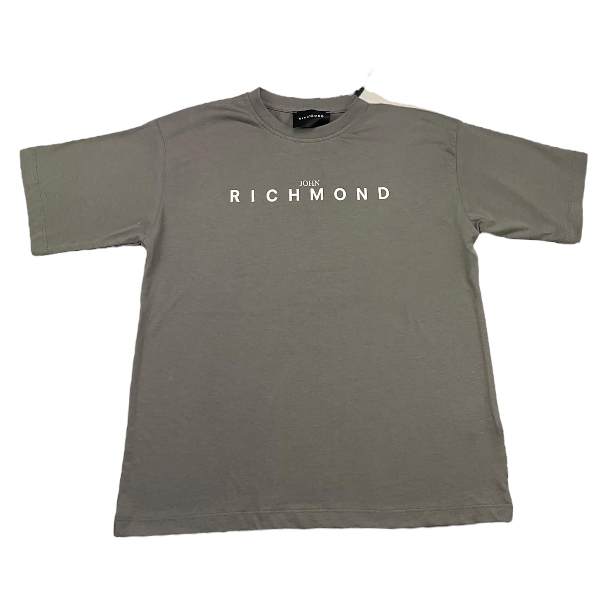JOHN RICHMOND t-shirt girocollo tinta unita con stampa in contrasto Grigio per Bambino RGA25079TS GRIGIO JOHN RICHMOND 