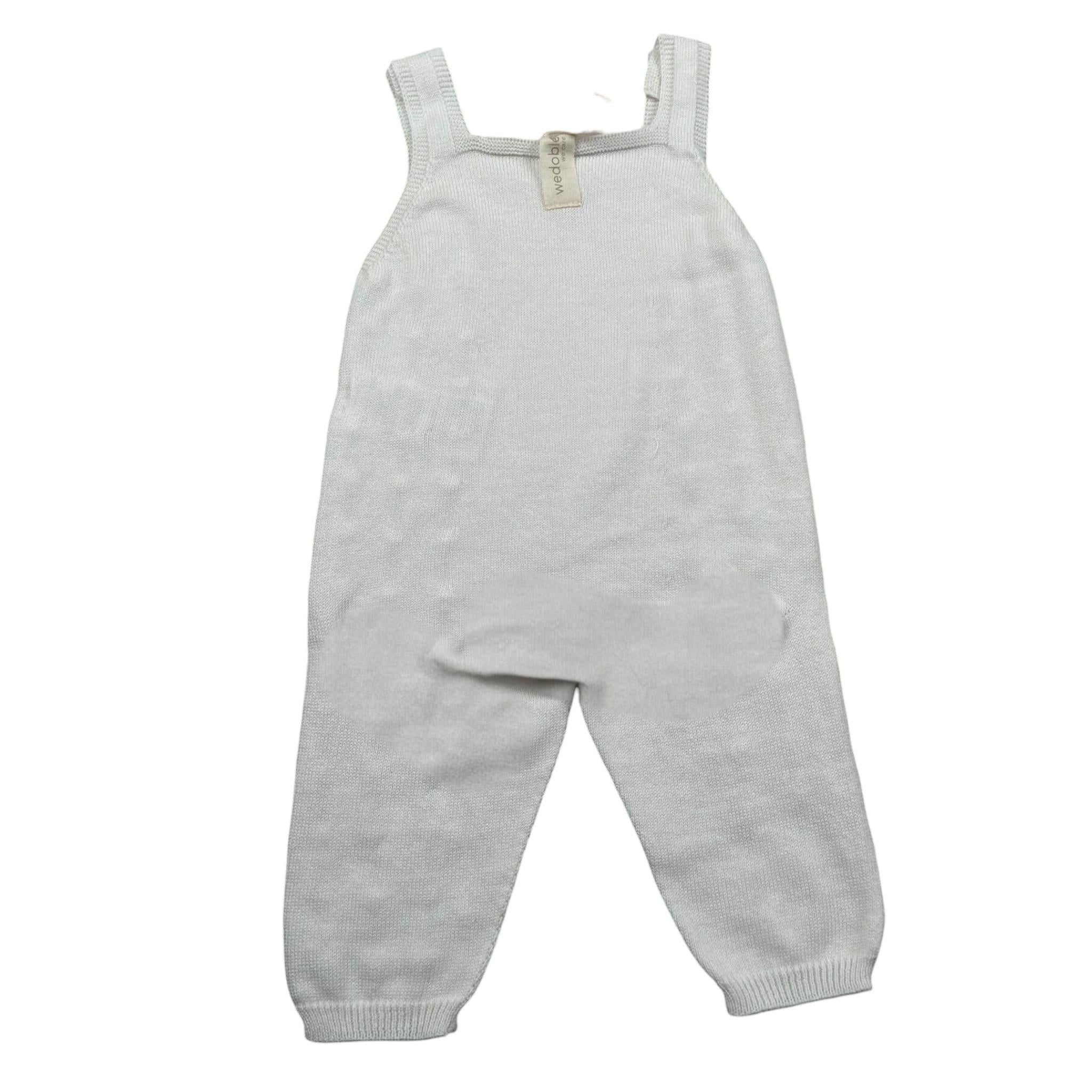 Wedoble Tutina Giromanica Tinta Unita con Ricami per Neonato V2401310A BIANCO WEDOBLE 