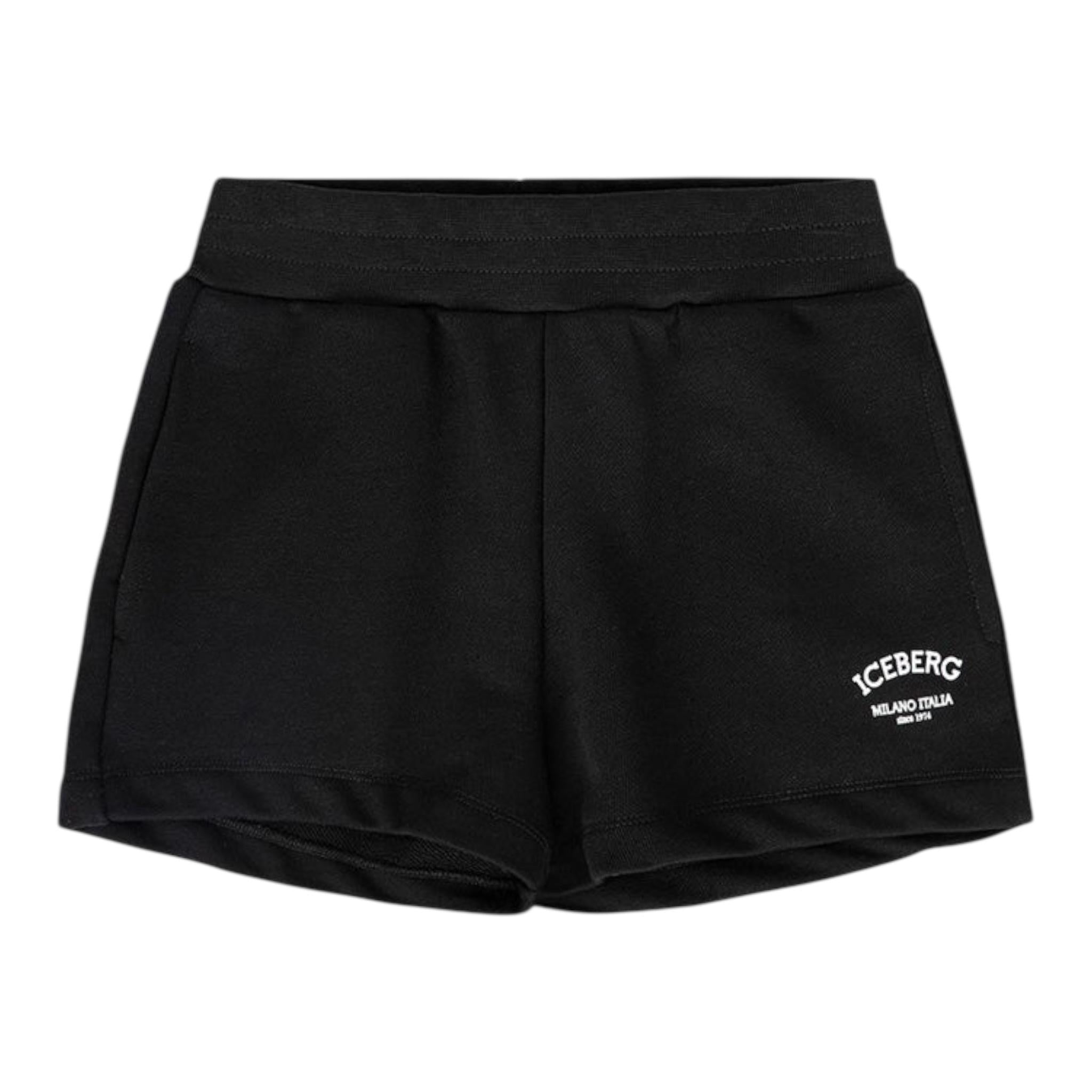 Iceberg Bermuda Tinta Unita con Logo per Bambino BFICE5114J NERO ICEBERG 