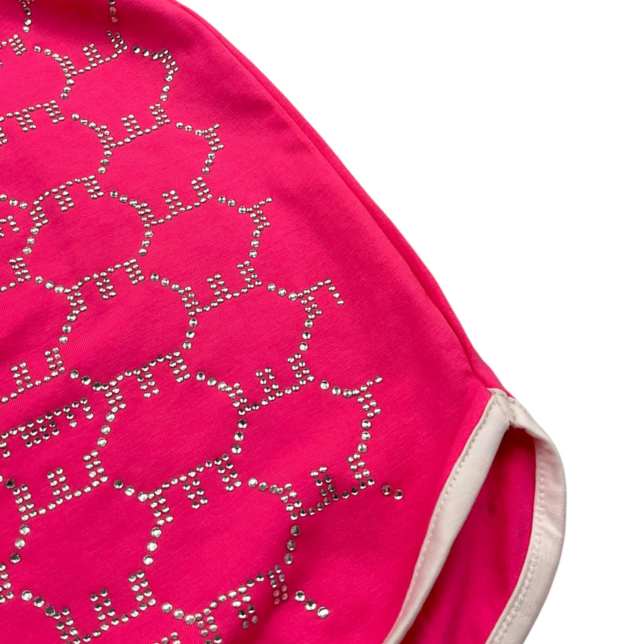 Met Short Tinta Unita con Brillantini per Bambina ME244 FUXIA MET 