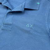 Sun68 Polo Mezza Manica Tinta Unita con Logo per Bambino CPA35301 AZZURRO SUN68 