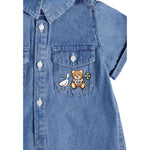 Moschino Pagliaccetto Tinta Unita In Denim per Neonato MUC01FBB BLU MOSCHINO 