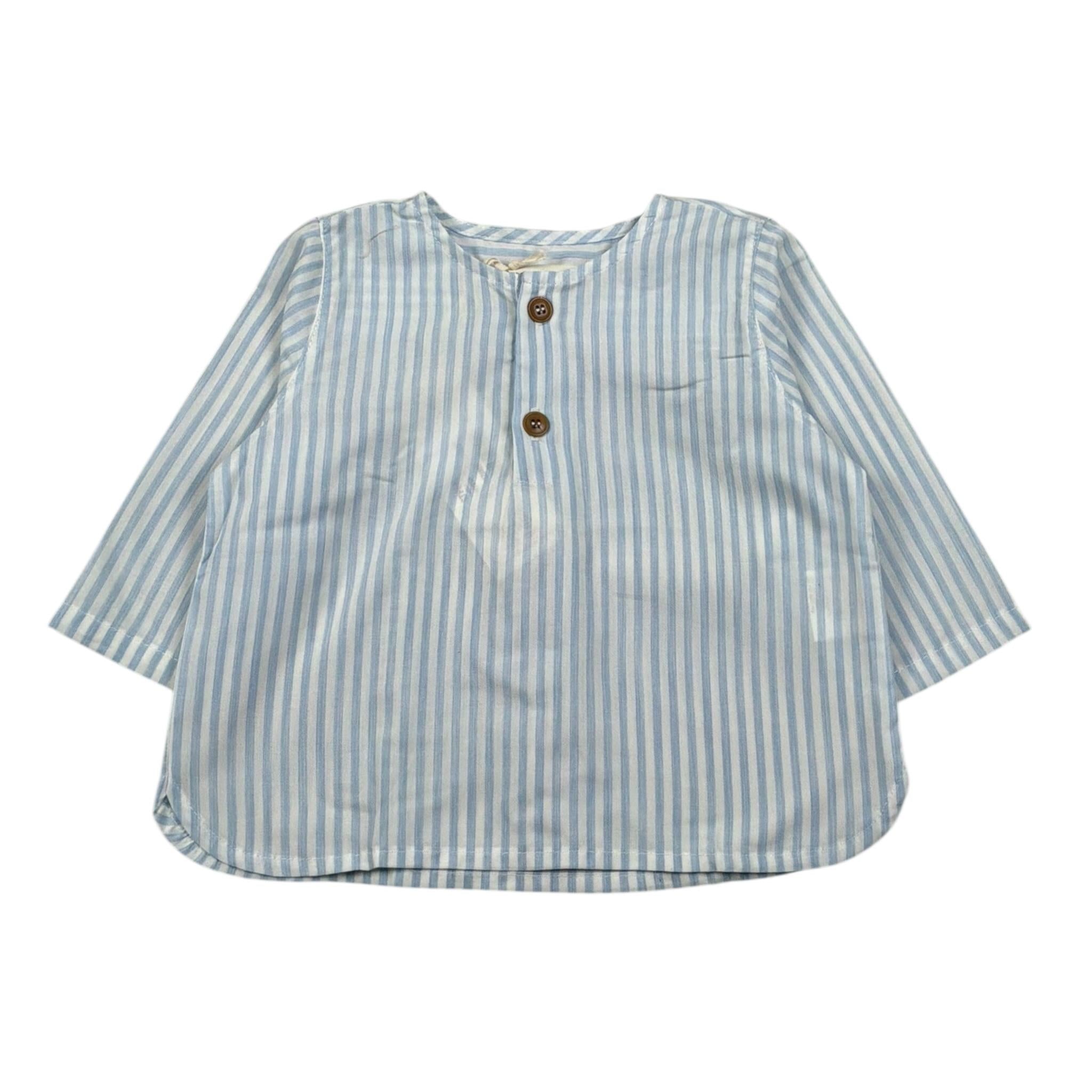 Zhoe & Tobiah Camicia Manica Lunga Fantasia A Righe per Neonato STP6MN BIANCO/AZZURRO ZHOE & TOBIAH 