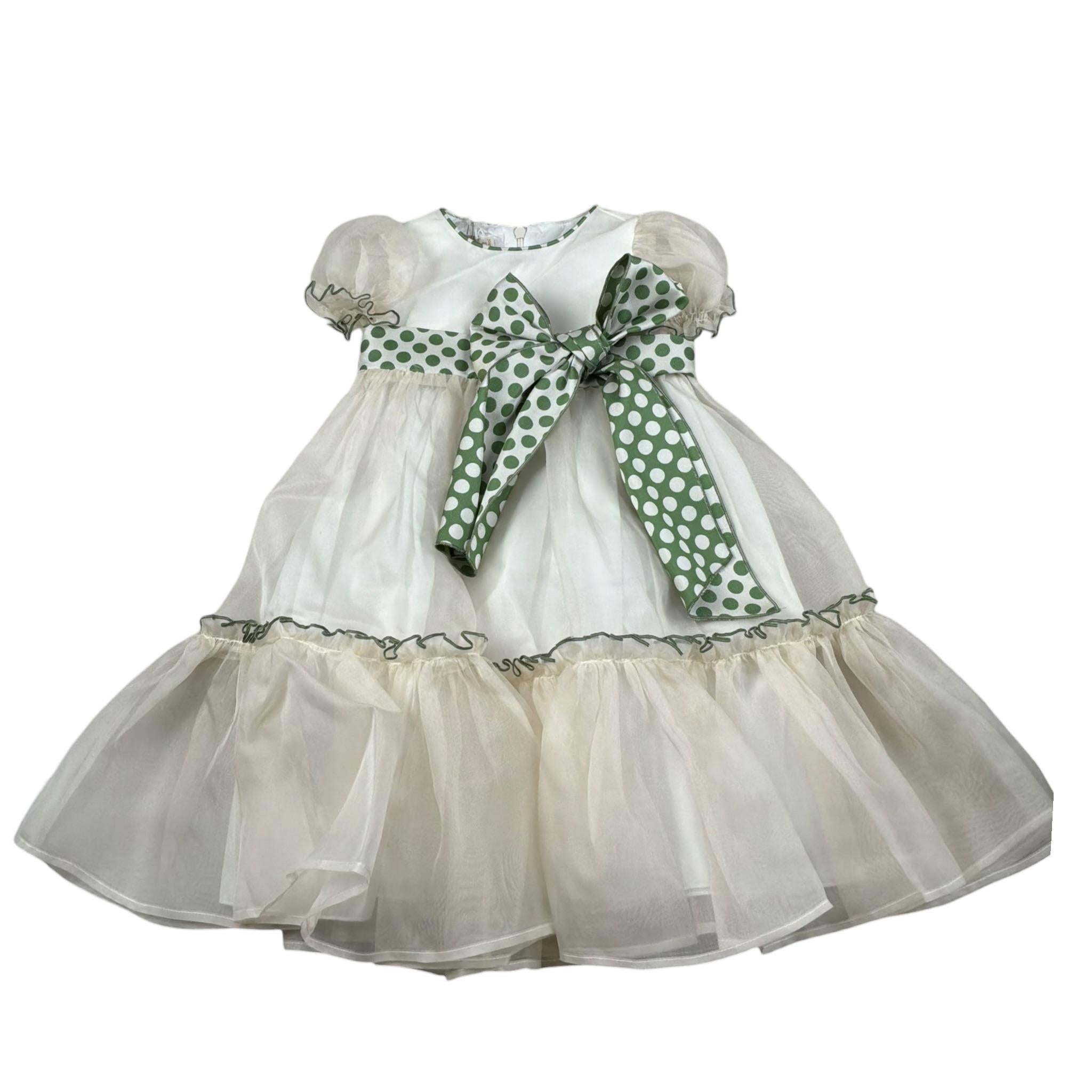 La Stupenderia Abito Mezza Manica Tinta Unita con Cinturino per Neonata CJAB97 AVORI LA STUPENDERIA 