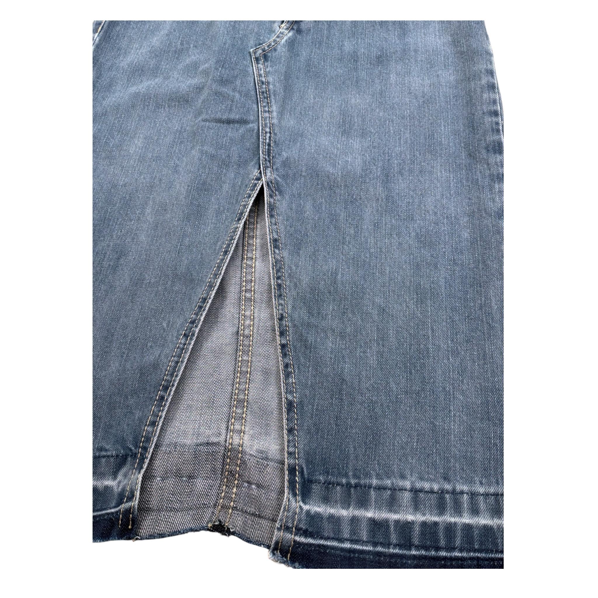 Marc Ellis Gonna In Denim Tinta Unita con Spacco per Bambina JMJSK16843 BLU MARC ELLIS 