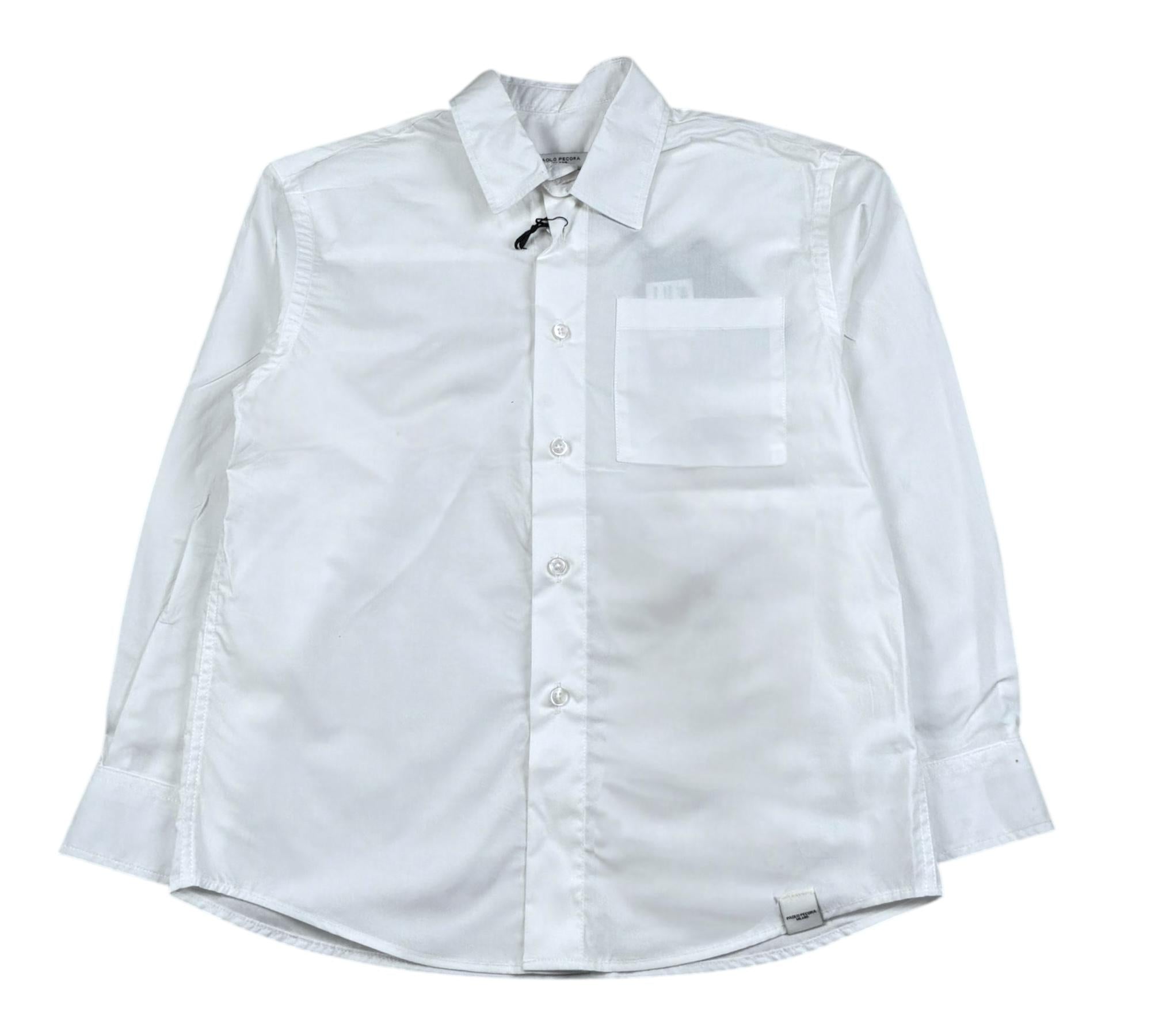 Paolo Pecora Camicia Manica Lunga Tinta Unita per Bambino PP4344 BIANCO PAOLO PECORA 