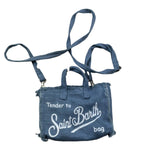 Saint Barth Mini Borsa In Denim Tinta Unita per Bambina PHONE AZZURRO SAINT BARTH 