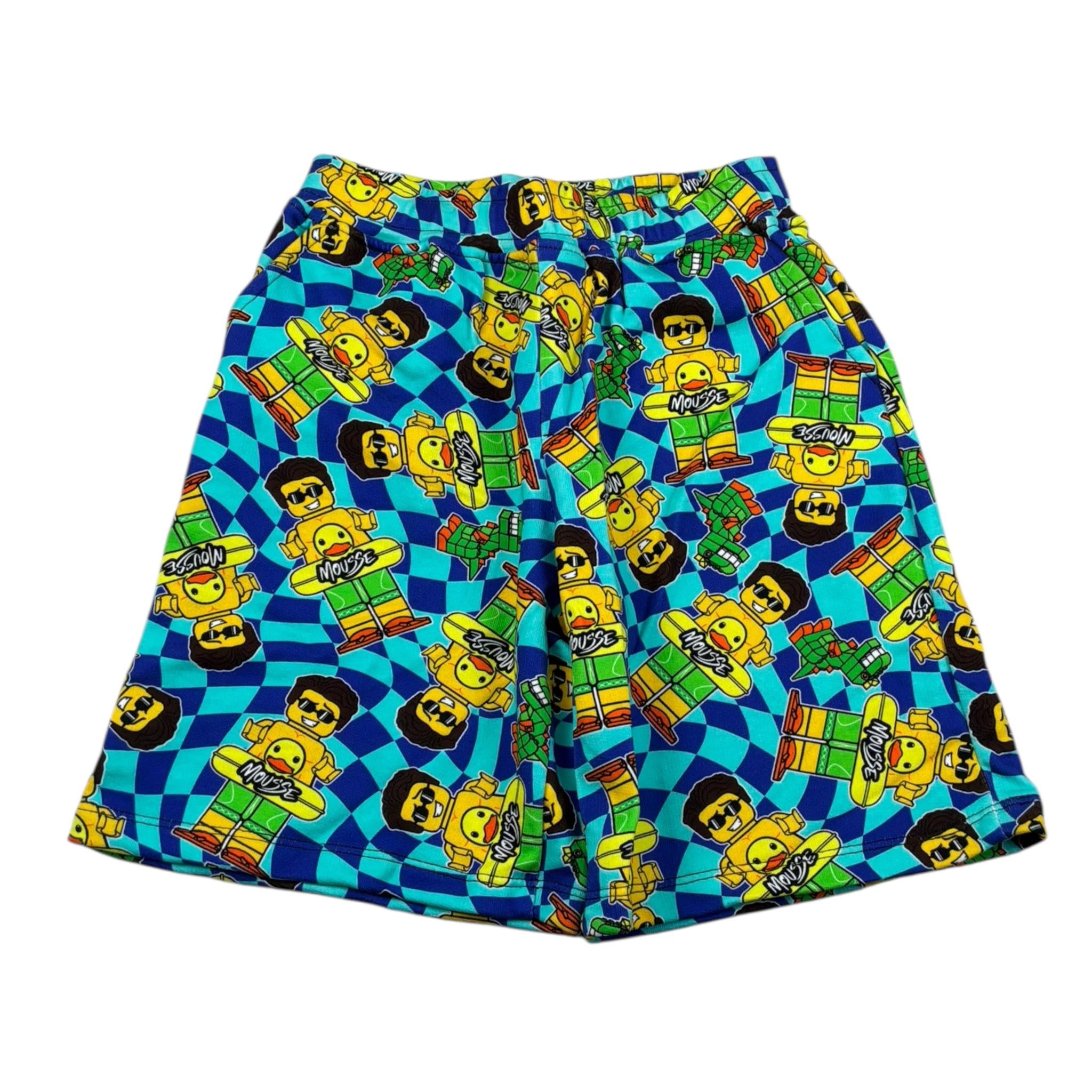 Mousse Bermuda Tinta Unita con Stampa E Elastico In Vita per Neonato DINOBEACHBEN VERDE ACQUA MOUSSE 