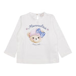 Monnalisa Shirt Girocollo Tinta Unita con Stampa per Neonata 39D612 BIANCO MONNALISA 