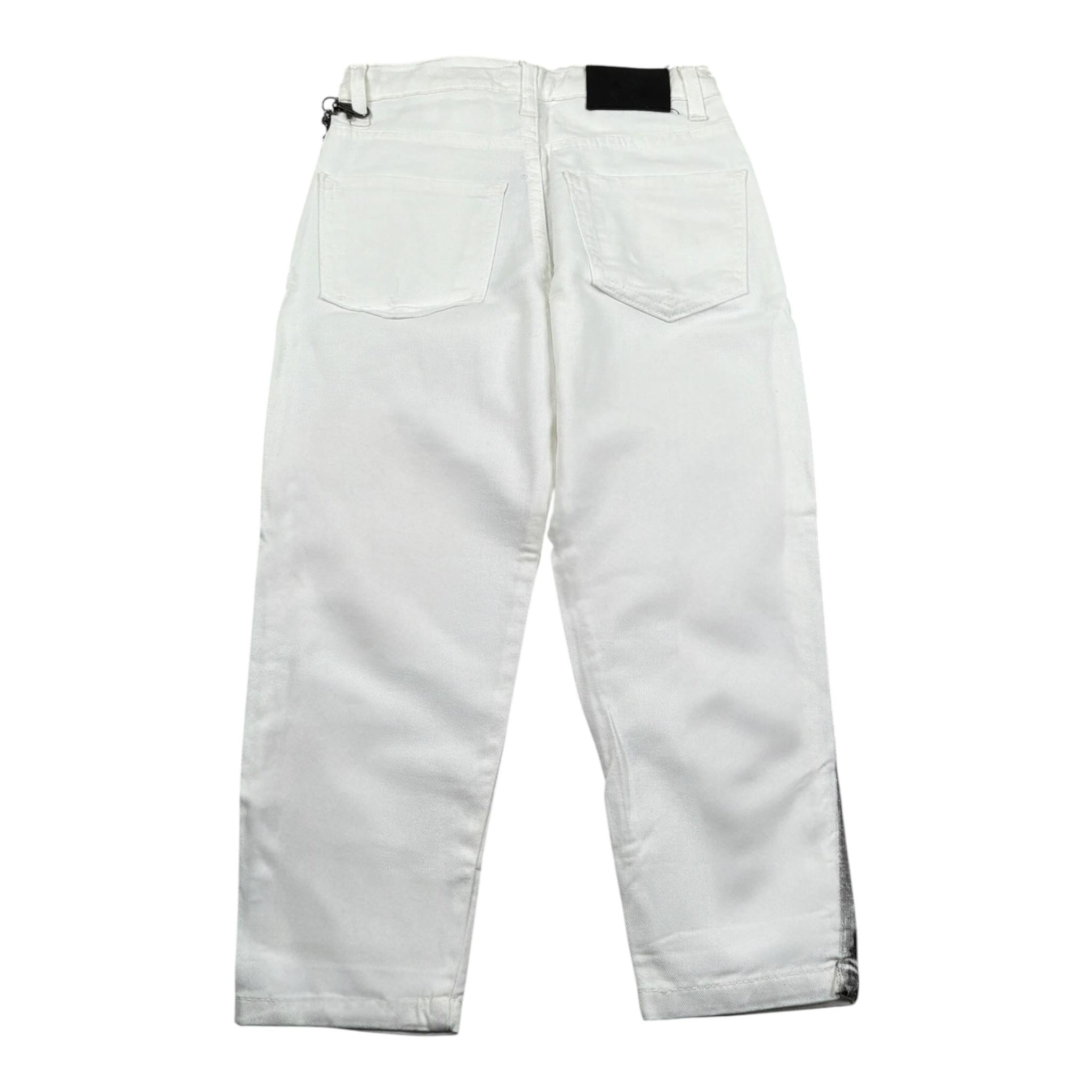 Never Too Jeans tinta unita con Profili In Contrasto Bianco per Bambino NT1689B BIANCO NEVER TOO 