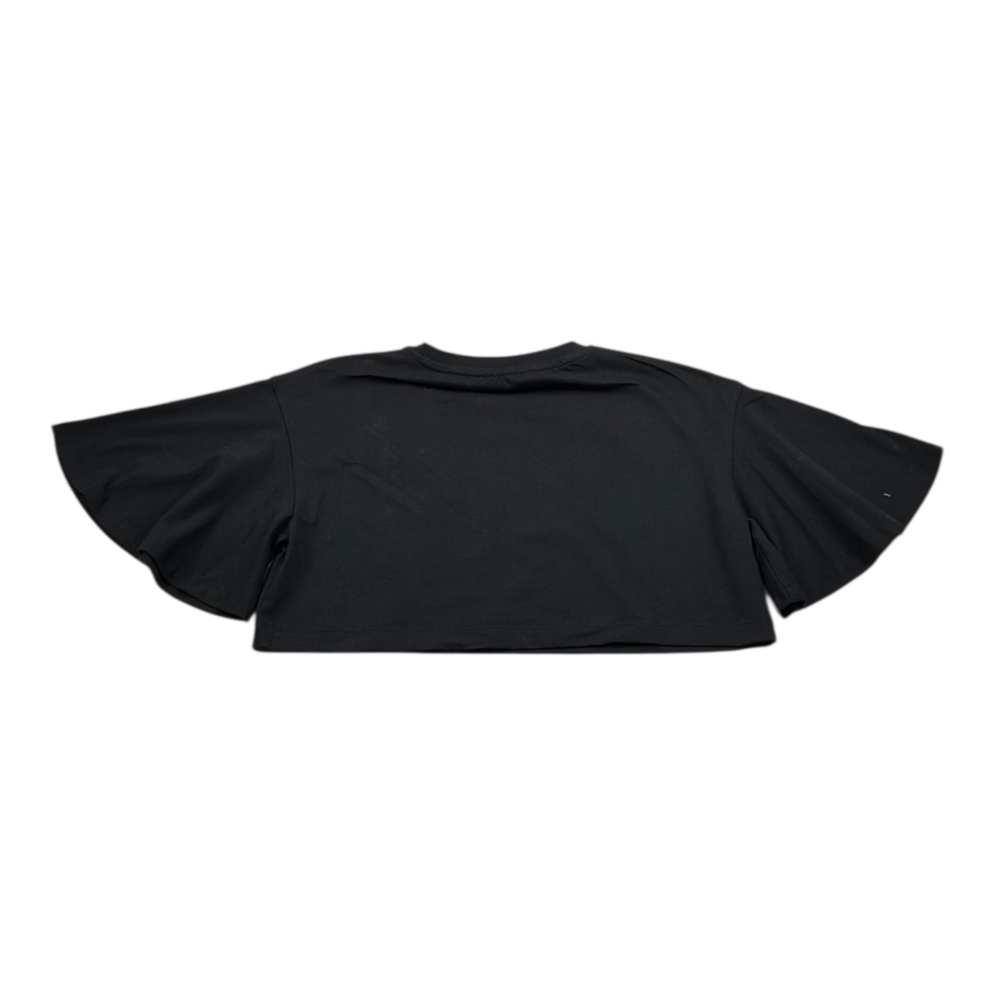 John Richmond T-Shirt Modello Crop Tinta Unita con Stampa per Bambina RGP26008TO NERO JOHN RICHMOND 