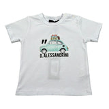 Daniele Alessandrini T-Shirt Girocollo Tinta Unita con Stampa per Neonato 1296M00237X BIANCO DANIELE ALESSANDRINI 