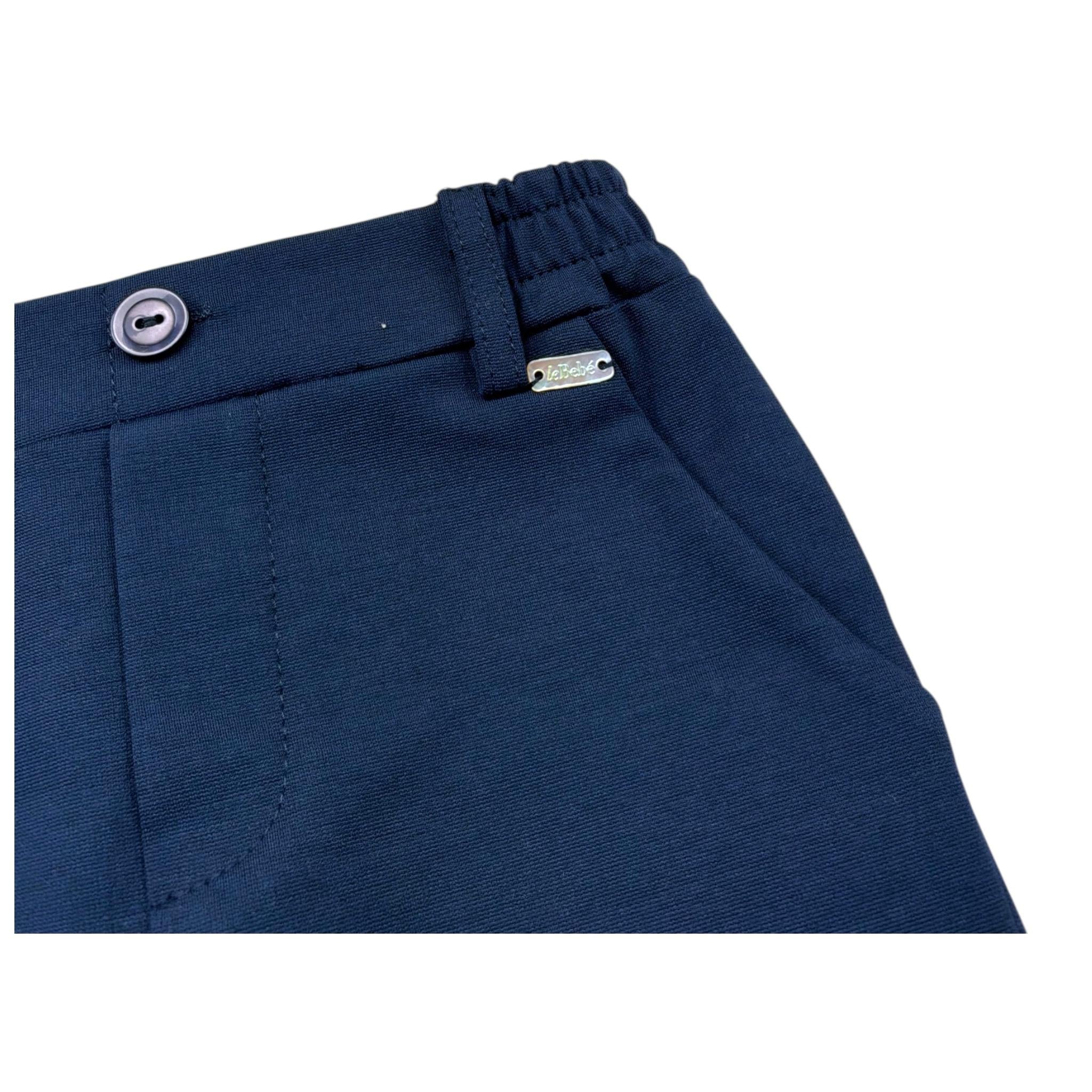 Le Bebe' Bermuda Tinta Unita con Elastico In Vita per Neonato LBB5365 BLU LE BEBE' 