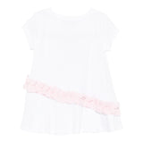 Monnalisa T-Shirt Girocollo Tinta Unita con Stampa per Bambino 19E606 BIANCO MONNALISA 