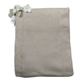 Le Coconne Coperta Tinta Unita con Applicazioni per Neonata LCN2441 BEIGE LE COCONNE 