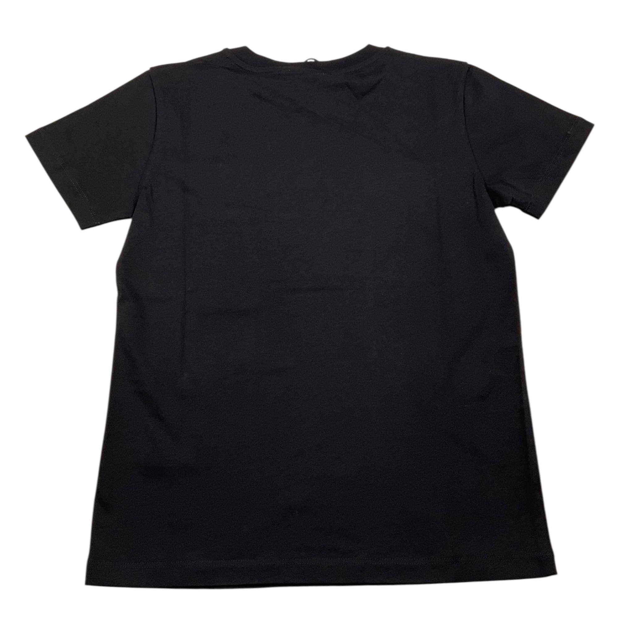 BALMAIN t-shirt girocollo tinta unita con logo Nero per Bambino BV8P11X NERO BALMAIN 