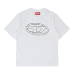 DIESEL t-shirt girocollo tinta unita con logo Bianco per Bambino J01788X BIANCO DIESEL 