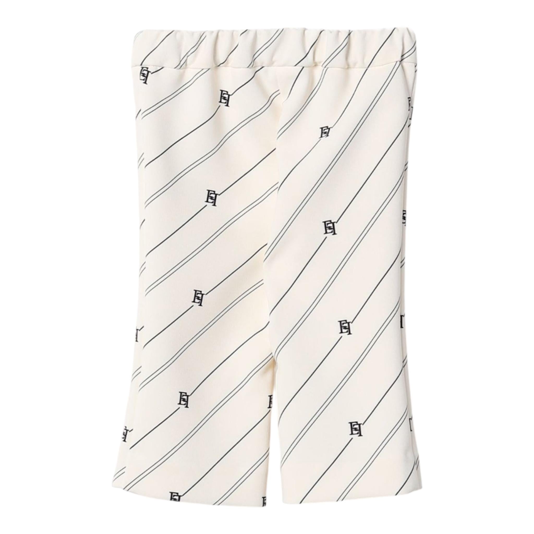 ELISABETTA FRANCHI pantalone tinta unita logato modello a zampa Bianco per Bambina EFPA270 BIANCO ELISABETTA FRANCHI 