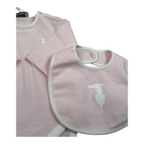 Trussardi Set 3 Pezzi Body Manica Lunga-Bavetta-Cappello per Neonata TLP26001TUA ROSA TRUSSARDI 