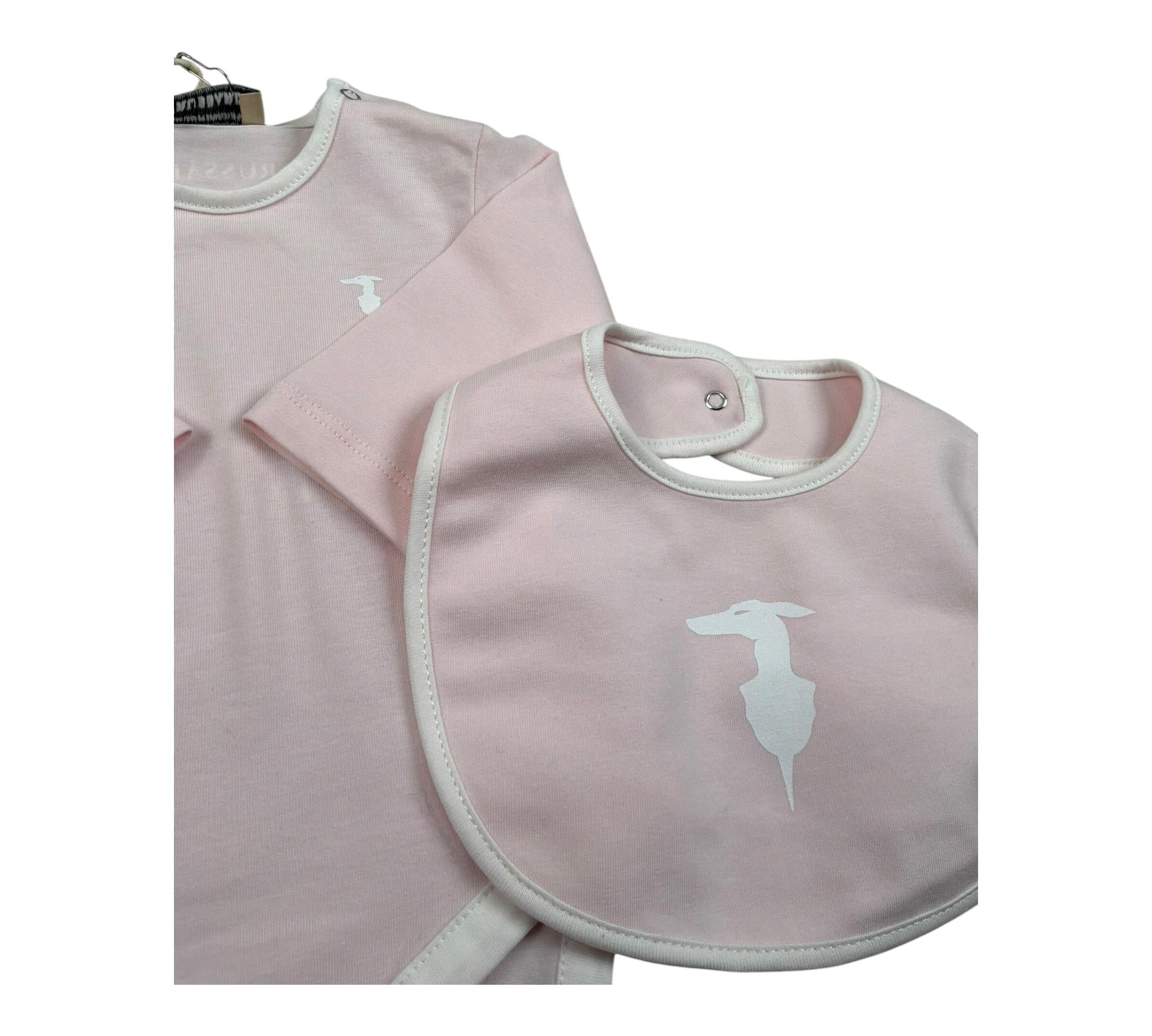 Trussardi Set 3 Pezzi Body Manica Lunga-Bavetta-Cappello per Neonata TLP26001TUA ROSA TRUSSARDI 