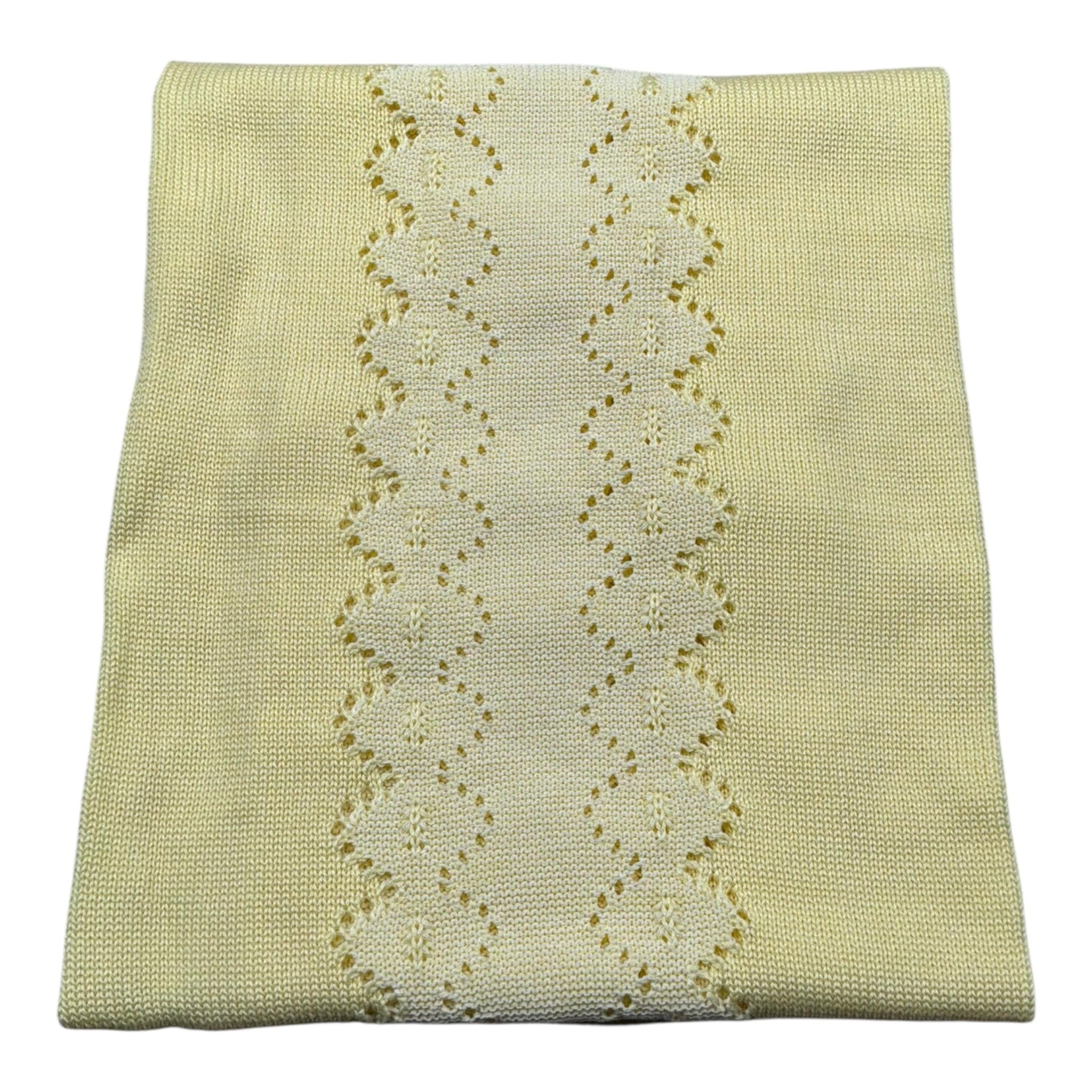 Marlu' Coperta Tinta Unita con Ricami per Neonata ES1280 GIALLO MARLU' 