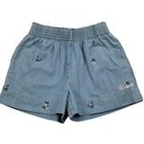 Saint Barth Short In Denim Tinta Unita con Elastico In Vita per Bambina CHAMBRAY AZZURRO SAINT BARTH 