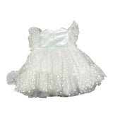 Le Bebe' Abito Cerimonia tinta unita con Tulle E Stampa Bianco per Neonata LBG5177 BIANCO LE BEBE' 