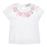 Monnalisa T-Shirt Girocollo Tinta Unita Stampa  per Neonata 39E601X BIANCO MONNALISA 