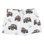 Saint Barth Costume Modello Boxer Tinta Unita con Fantasia Macchine per Neonato JEAN001 BIANCO SAINT BARTH 