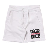 Dsquared2 Bermuda Tuta Tinta Unita con Logo per Neonato DQ0837 BIANCO DSQUARED2 
